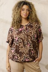 Zhenzi Elysa bluse i 100% viskose med dekorativt print