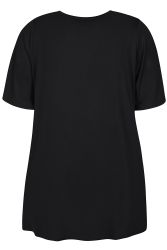 Sort viskose jersey tunika til plus size kvinder