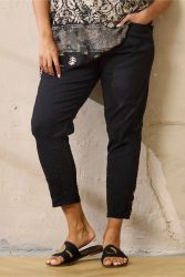 Chaya 1264 bukser fra Zhenzi i sort med elastisk linning