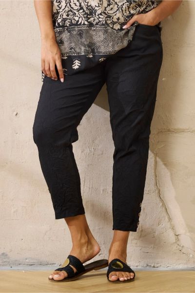 Chaya 1264 bukser fra Zhenzi i sort med elastisk linning