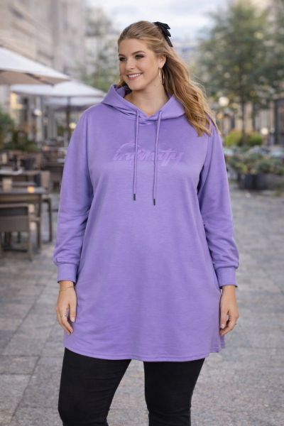 Skøn sweatshirt tunika fra Zhenzi med hætte og justerbare snore