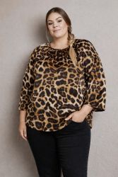 Smuk bluse fra No. 1 by OX i Leo print