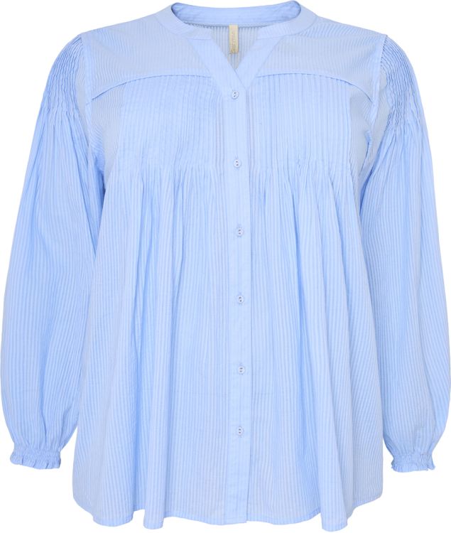 Plus size Ketella bomuldsbluse med lange ærmer og løs pasform