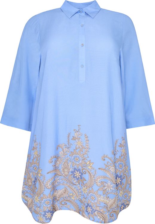 Plus size Janilla tunika med skjortekrave og løs pasform
