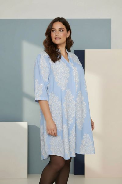 Odessa tunika fra Cassiopeia i blå kombi 100% viskose med print