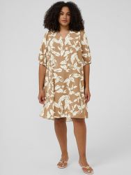 Plus size Kcmarla kjole i viskosemix med V-udskæring