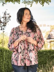 Zoey Elva bluse i paisleyprint sort mix