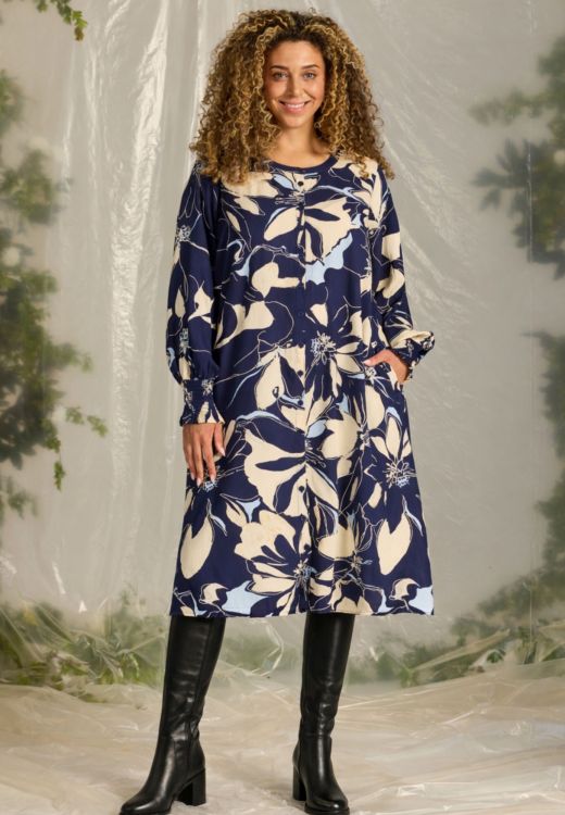 Amaya kjole fra Zhenzi i blåt print