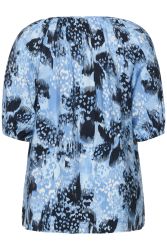 KCaliana bluse set bagfra i flot blå nuance og regular fit