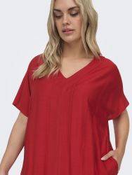 Flot rød CarJoanna Kjole fra Only Carmakoma