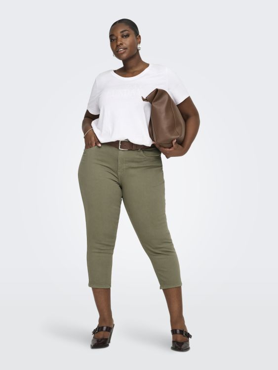 Grønne Only Carmakoma capri jeans med stretch