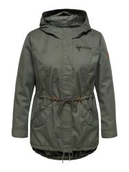 Only Carmakoma overgangsjakke olivengrøn canvas parka