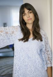 Kaffe Curve blå blondekjole KClucy Dress knælængde