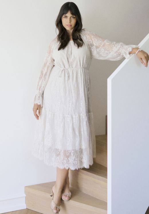 Kaffe Curve KCamalie Dress blondekjole Moonbeam White