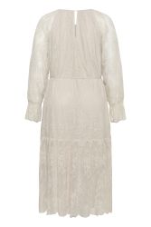 Kaffe Curve blondekjole Moonbeam White med lange ærmer