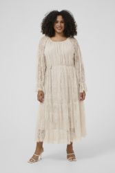 Kaffe Curve midi blondekjole i Moonbeam White