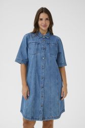 Kaffe Curve KCvalia denimkjole i blå bomuldsdenim