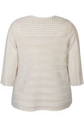 Plus size Capri pullover fra Zhenzi i let strik med 3/4 ærmer