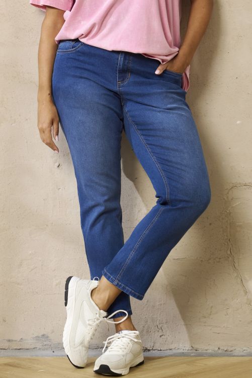 Zhenzi Stomp Fit plus size jeans midnight sapphire med stretch
