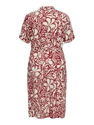 Only Carmakoma CarYasmin kjole rød merlot print