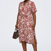 Only Carmakoma CarYasmin kjole merlot narri print plus size kjole