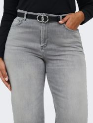 Only Carmakoma jeans i light grey denim med mellemhøj talje