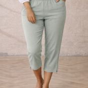 Zhenzi Jazzy 63 capribukser i Sea Foam med stretch og lynlås ved anklen