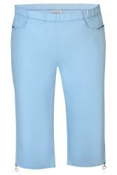 Lyseblå capribukser fra Zhenzi med elastik i taljen og stretch – Jazzy 63 model med god pasform