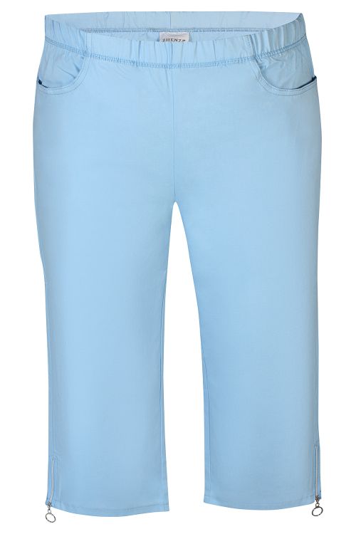 Lyseblå capribukser fra Zhenzi med elastik i taljen og stretch – Jazzy 63 model med god pasform