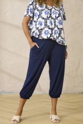 Zhenzi Daphne bukser navy i blød viskosekvalitet med stræk