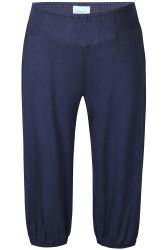 Navy bukser fra Zhenzi Daphne med elastisk talje og løs pasform