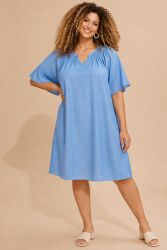 Zhenzi Megane kjole i blå – let og komfortabel med flot fald