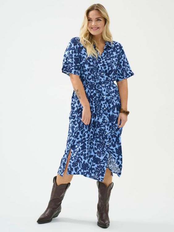 Only Carmakoma CarYasmin kjole Blue print plus size kjole