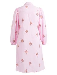 Lyserød Zoey kjole med print og lange ærmer i løs pasform