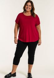 Komfortable sorte capri leggings med stræk og elastisk talje