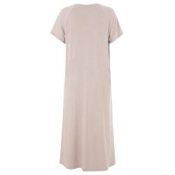 Lang kjole med afslappet pasform og V-hals