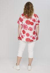 Let Studio bluse med blomsterprint og korte ærmer