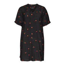 Sort viskosekjole fra Studio med små detaljer