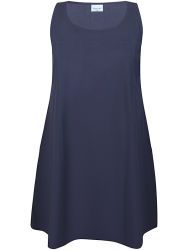Navy blå sommerkjole fra Zhenzi med brede stropper og lommer