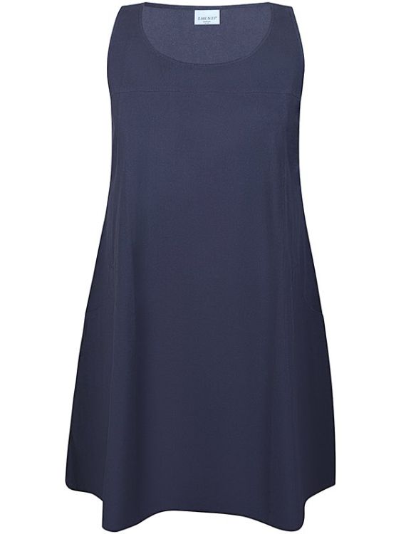 Navy blå sommerkjole fra Zhenzi med brede stropper og lommer