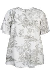 Plus size bluse fra Zhenzi i let viskose med print
