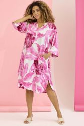 Zhenzi Jalyn kjole i 100% viskose med pink blomsterprint