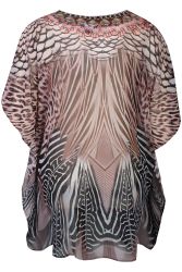 Zhenzi kjole med brede ærmer og mønster