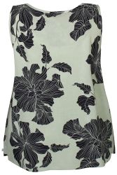 Ellen top grøn med sort print fra Zhenzi i viskose