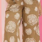 Zhenzi Jessi pants i brun med print i 100% bomuld