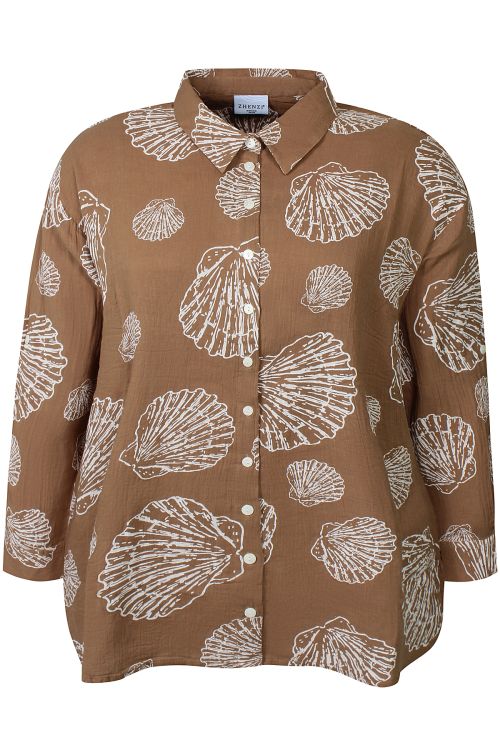 Jessi skjorte fra Zhenzi med løs pasform og sommerprint