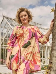 Zoey Ellie tunika i farverigt blomsterprint i bomuld