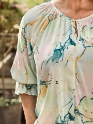 Zoey bluse med løs pasform og blødt print