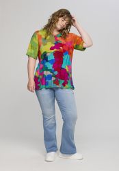 Studio T-shirt med all-over print og blød viskosekvalitet