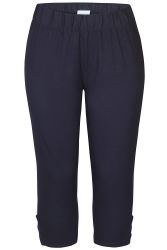 Komfortable navy leggings i capri længde til plus size